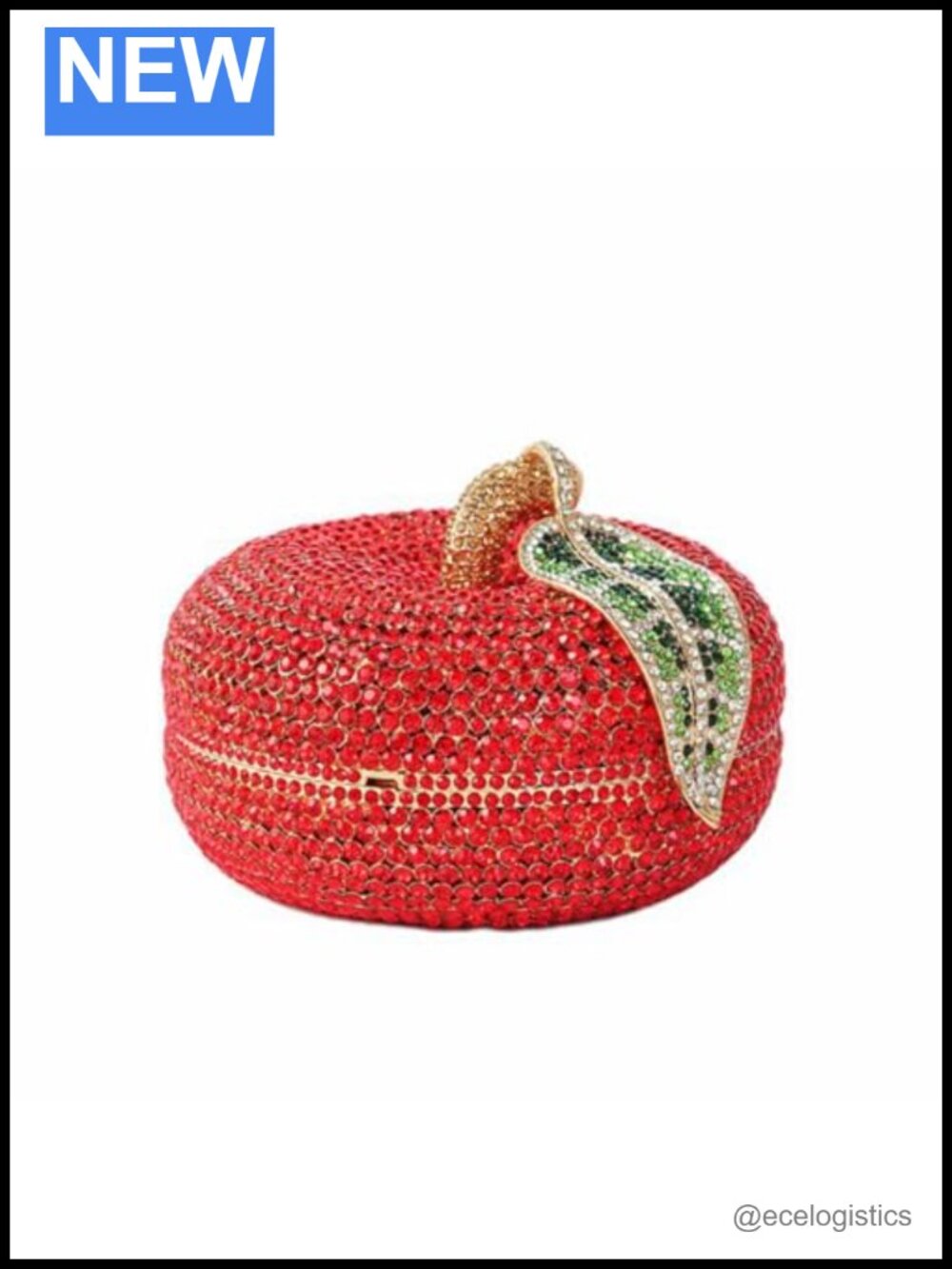 Sparkly Apple Rhinestone Evening Clutch Handbag for Party Wedding Prom